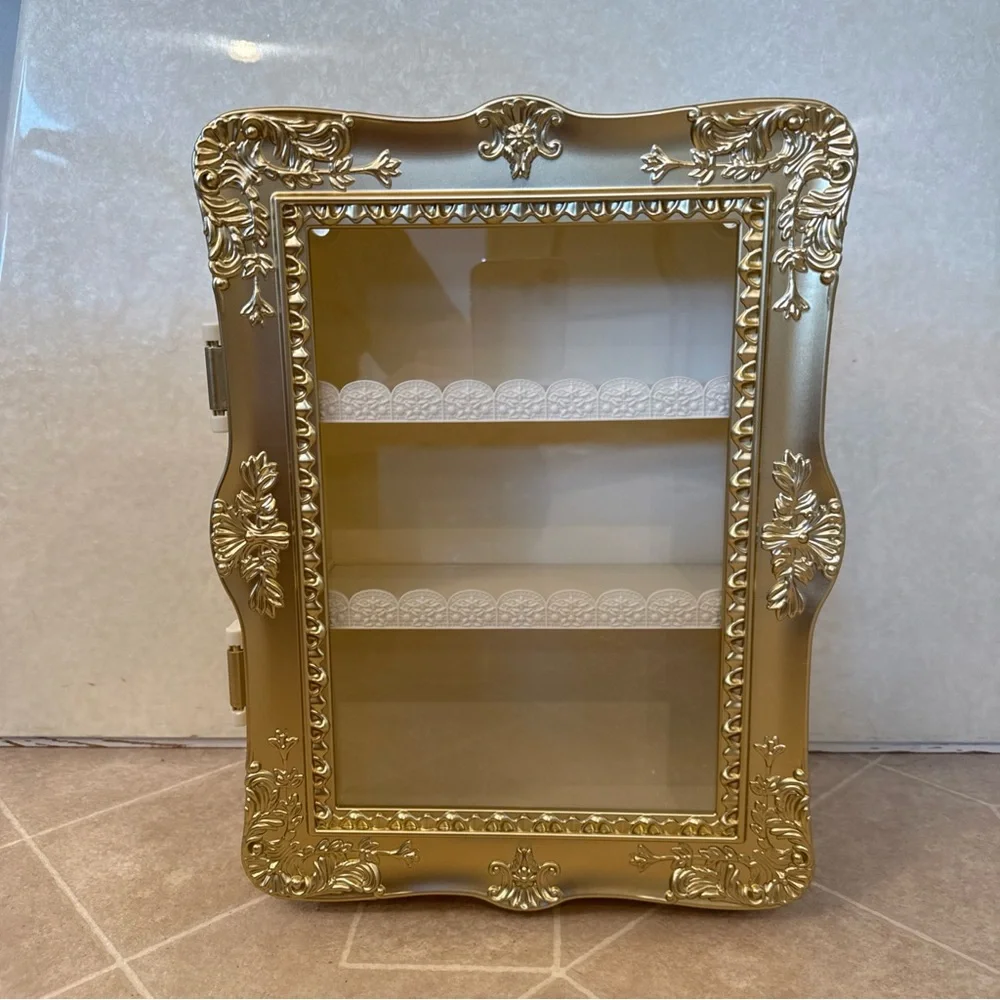 TikTok Viral Room2Room Five Below Gilded Display Shelf Gold Vanity Cabinet